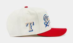 The Shoe Palace Exclusive Texas Rangers 950AF Snapback Men's Hat in vibrant white & red is a standout accessory for any fan. Featuring the iconic Texas Rangers logo embroidered on the front, this cap combines team pride with stylish design. Its adjustable snapback closure ensures a comfortable fit for all-day wear. Throwback White Snapback Baseball Cap, Classic White Baseball Cap With Logo Patch, White Throwback Snapback Hat For Sports Events, Retro White Hat With Logo Patch, Classic White Hat With Logo Patch, White Throwback Snapback Hat For Sports, White Retro Hat With Logo Patch, Casual White Hat With Flat Crown, White Throwback Baseball Cap For Sports Events