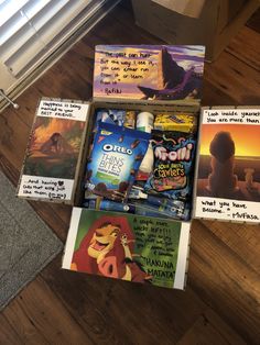 the lion king movie collection is in its cardboard box and has been placed on the floor