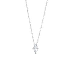 Perfect your everyday look with the regal sparkle of this marquise-cut diamond solitaire pendant in white gold. Fashioned in 14K white gold The 1/2 ct. marquise-cut diamond solitaire sparkles in a classic four-prong setting. This pendant suspends along an 18.0-inch rope chain that secures with a spring-ring clasp. Marquise Solitaire Necklace In Diamond White With Brilliant Cut, White Gold Marquise Solitaire Necklace, Diamond White Marquise Solitaire Necklace With Brilliant Cut, Diamond White Marquise Solitaire Necklace, White Marquise Cut Classic Necklace, Marquise Necklace, Diamond Solitaire Pendant, Peoples Jewellers, Marquise Cut Diamond