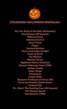 the halloween song list for children's halloween movies