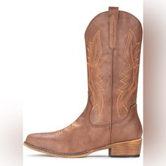 Cowboy Boots For Women Western Boots Cowgirl Boots Pull On Pointy Toe Mid Calf Boots Product Details About This Item Sole Material Rubber Outer Material Synthetic Closure Type Pull-On Water Resistance Level Waterproof About This Item Classic Style: The 2.5 Inches Heel And Classic Western Embroidery Cowboy Boots For Women Design Show An Elegant Western Style. Iuv Cowgirl Boot Allows You To Add Extra Height Without Any Discomfort. Comfortable: Soft Synthetic Lining Wicks Away Moisture, Women Weste Casual Ankle Boots For Western-themed Events, Western Boots With Wide Calf And Round Toe, Rodeo Mid-calf Boots With Reinforced Heel And Round Toe, Medium Width Round Toe Boots For Rodeo, Western Brown Martin Boots With Round Toe, Brown Western Martin Boots With Round Toe, Wide Calf Boots With Round Toe For Western-themed Events, Wide Calf Round Toe Boots For Western Events, Casual Moto Boots With Round Toe For Western-themed Events