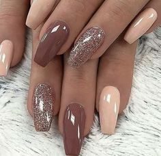 Fall Gel Nails, Fancy Nails Designs, Fall Acrylic Nails, Nail Designs Glitter, Dipped Nails, Elegant Nails, Classy Nails, Fancy Nails, Chic Nails