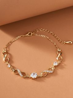 Gold Fashionable   Copper  Link Embellished   Jewelry Latest Bracelet Designs Gold For Women, Latest Gold Bracelet For Women, Braclets Gold, Real Gold Bracelet, Antique Gold Bracelet, Delicate Gold Bracelet, Gold Bracelet Simple, Gold Jewels Design, Latest Bracelets