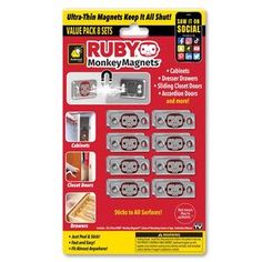 ruby money magnets are shown in the package