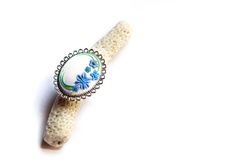 Adjustable white floral hobo ring with blue flowers, lovely gift for her. Statement ring made of polymer clay, a lovely silver plated cabochon and adjustable ring with the so-called Embroidery technique. HandMade with LOVE! Size: 1.37 in x 1.1 in          3.5 cm x 2.8 cm You can take a look at all the clay embroidery jewelry here: https://www.etsy.com/shop/GitasJewelryShop?section_id=17857113&ref=shopsection_leftnav_4 Please, avoid spraying the jewelry with perfume, it may erode and ruin it! Bohemian Spring Flower Ring Gift, Blue Round Spring Jewelry, White Oval Flower Ring Gift, Handmade Flower Ring For Spring Wedding, Blue Round Jewelry For Spring, Round Blue Jewelry For Spring, Handmade White Flower Ring For Spring, Handmade Oval Flower Ring As A Gift, Spring Wedding Blue Jewelry