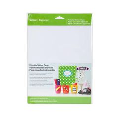 a package of white paper with green trim