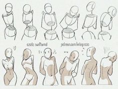 an image of how to draw people in different poses