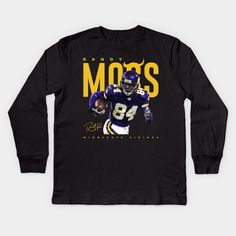 Randy Moss - Minnesota Vikings -- Choose from our vast selection of kids Long Sleeve T-Shirts to match anything from your child's favorite design to unique, funny designs to make the perfect custom graphic Youth Long Sleeve T-Shirt. Customize to the color they love! For boys and girls. Randy Moss, Retro Kids, Minnesota Vikings, Long Sleeve T Shirts, Funny Design, Long Sleeve T Shirt, Minnesota, Vikings, Boy Or Girl