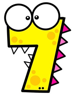 a cartoon character with the number seven on it's face