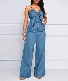 Dark Denim Sleeveless Bow Tie Sleeveless Jumpsuit Denim Imported Button Front Closure Size Chart XS = Dress 0-2, Bust, 31"-32.5", Waist 23"-24, Hip 31"- 34"Small = Dress 4-6, Bust,33"-35", Waist 25-26", Hips 35"-37"Medium = Dress 8-10, Bust 35-36" Waist 27-28", Hips 38-39"Large =Dress 12-14,Bust,38-40, Waist,29-31", Hips 40-42" Denim One Piece Dress, Denim One Piece, Jumpsuits Casual, Womens Jumpsuits Casual, Jumpsuit Navy Blue, Large Dress, Casual Jumpsuit, Small Dress, One Piece Dress