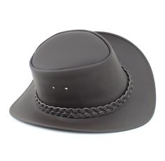 Our smooth leather cowboy hats are made of genuine cowhide leather. This beautifully handcrafted hat is made with fine craftsmanship and materials. Any scars, wrinkles or other subtle variations are characteristics of natural leather and do not affect its strength or quality. The crown of the had also boasts a matching braided hat band. Use the strap for windy days or to keep it around your neck while traveling so you won't lose it. Please refer to the measurement chart photo for sizes. Brim Len Western Style Sun Hat For Rodeo, Brown Sun Hat For Rodeo, Classic Brown Hat For Festivals, Brown Curved Brim Top Hat For Ranch, Brown Fedora Straw Hat For Western-themed Events, Western Style Straw Cap For Country Events, Brown Sun Hat For Western-themed Events With Short Brim, Brown Western Top Hat For Outdoor, Classic Brown Straw Hat For Western-themed Events