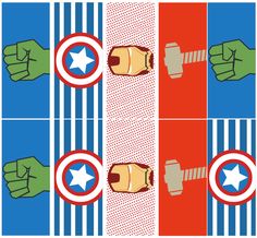 the captain's fist is shown in four different colors