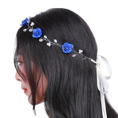 PRICES MAY VARY. ❤Women Handmade item ❤Color :Navy Blue Flower + Silver Wire ❤Dimensions: 18 '' / 45 CM ❤This headband is decorated with stunning Crystal and artificial pearls ❤All handmade craft makes this headband perfect for both classic and vintage weddings, and perfect for your bridesmaids or any other special occasions ❤❤ ❤ MISSGRACE & GRACEHEAD ❤❤ ❤
 
 Bride Hair Vine 
 
Material : crystal ,Flower and Ivory beads 

  ❤❤ ❤OCCASION ❤❤ ❤
 
 Hair Vine for Bridal, Wedding, Prom, Pageant, Bride Bride Hairpiece, Bride Hair Vine, Flower Hair Accessories Wedding, Hair Vine Bridal, Wedding Hair Headband, Crystal Hair Vine, Flower Women, Crystal Hair Clips, Navy Blue Flowers