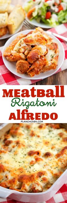 meatball and vegetable entree in a casserole dish on a red checkered tablecloth