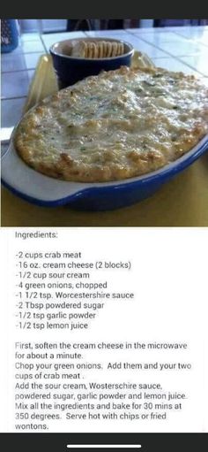 an image of a pie with ingredients on the side and instructions for it to make it