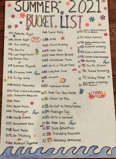 a summer bucket list is shown on a piece of paper with the words,'summer bucket list '