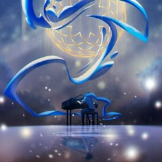 an artistic illustration of a piano and a smiling face