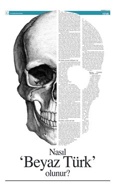 an image of a skull with the words, naji beyaz tuk'olun?