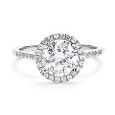 2 Carats Round Brilliant Cut Diamond Halo Ring White Gold 14K Halo Ring Halo Diamond Ring Round, Round Diamond Engagement Rings Halo, Favorite Engagement Rings, Fine Engagement Rings, Round Halo Engagement Rings, Round Halo, Beautiful Wedding Rings, Wedding Rings Halo, Round Engagement Rings