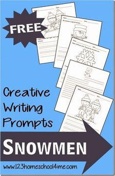 snowmen writing activity for kids and adults