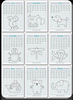 a calendar with animals drawn on it and the numbers in each one, including an elephant