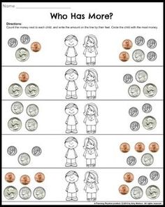 money worksheet for kids to practice counting