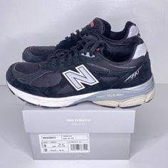 Used But In Good Condition Includes Box And Tags Size 9 Elevate Your Sneaker Game With These New Balance 990v3 Sneakers. The Black Suede Upper Is Accented With A Silver Astro Boy Character And A Blue Pattern. The Lace-Up Closure Ensures A Secure Fit, While The Rubber Outsole Provides Traction For Gym And Training Activities, Walking, And Running. These Sneakers Are Part Of The New Balance 900 Series And Are A Perfect Addition To Any Sneaker Collection. The Cushioned, Comfortable, And Breathable Classic Silver New Balance Running Shoes, Classic Black Running Shoes With Vibram Sole, Classic Black Running Shoes With Air Max Cushioning, Classic Black High-top Running Shoes, Classic Black Running Shoes With Air Cushioning, Classic Black Sneakers For Running Errands, Classic Black Sneakers For Casual Use, Casual Black Walking Shoes For Marathon, Casual Black Walking Shoes For Marathons