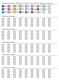 a printable color chart for different colors