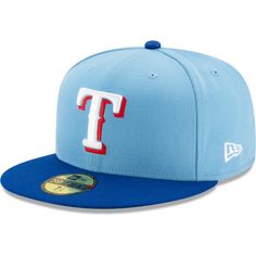 Men's Texas Rangers New Era Light Blue/Royal 2020 Alternate 2 Authentic Collection On Field 59FIFTY Fitted Hat Texas Rangers Hat, Rangers Team, Texas Rangers Baseball, 59fifty Hats, Blue Crown, New Era 59fifty, Cool Hats, Texas Rangers, Fitted Hat