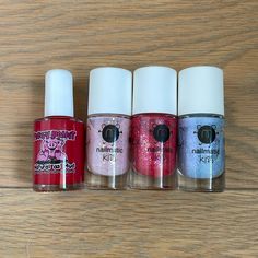 Nailmatic Piggy Paint Nail Polish Set Pink Red Blue Sparkle Blue Was The Only One Used. Other 3 Are Brand New. Paint Nail, Nail Polish Set, Blue Sparkle, Blue Sparkles, Nail Polish Sets, Kids Bath, Pink Red, Red Blue, Red And Blue