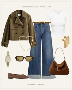 Trench Coat Outfit Spring, Trench Outfit, Cropped Trench Coat, Trench Coat Outfit, Jean Jacket Outfits, Digital Closet, Spring Look, Street Style Winter, Next Clothes