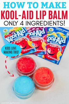 Diy Koolaid, Easy Diy Lotion, Mac Lipsticks, Kids Spa, Lip Balm Containers