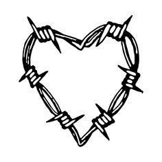 a heart made out of barbed wire