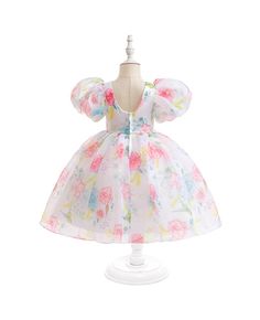 Get 10% off now! Buy floral prints children girls party dress with cute bubble sleeves at cheap price online. Free stable shipping and pro custom service since 2009. Girls Princess Dress, Robes D'occasion, Girls Pink Dress, Top Wedding Dresses, Girl Princess Dress, Gowns With Sleeves, Girls Party Dress, Dress Shirts For Women, Tutu Dress