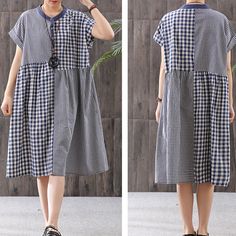 ★Please leave your phone number to me while you place the order! ★Material: linen cotton **.♥.**'.♥.**'.♥.**'.♥.**'.♥.**'.♥.** Size Measurements: Size(L) bust is 116 cm/45.7'' length is 94 cm/37'' The model height is 160 cm, weight is 45KG ♥Custom-made♥ Please tell me your Weight, Height, Bust measurement. The basic measurements we need for making your order. Custom order need extra $15 and more one week. Printed Tunic Dress, Dress Short Sleeve, Dress Midi, Blue Check, Maxi Dress Party, Loose Dress, Print Tunic, Dress Plus Size, Dress Short