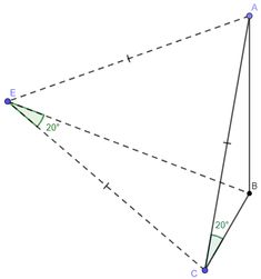 an image of a triangle with two lines going through the center and one line at the end