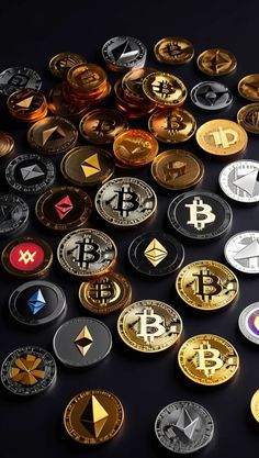 bitcoin coins are shown in this image