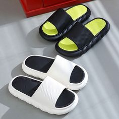 The Bumpy Sole Slides are made with ultra-lightweight and waterproof materials making them great to bring to the pool! On top of that, they sport a very special look with the bulbous and curvy sole. However, do not think that these shoes prioritized the look over comfort as these slides are equally as comfortable as they appear! FEATURES: Style Open toe Season Summer/Spring Sole Flat Vamp material EVA COMFORTABLE MATERIAL: The Bumpy Sole Slides are made of high-density material. These are light, Black Non-slip Eva Slides, White Non-slip Eva Slides, The Pool, Season Summer, Open Toe, Slides, Going Out, Everyday Wear, Slip On