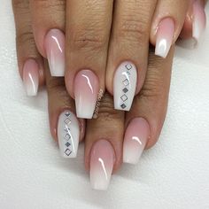 Coffin nails @KortenStEiN Lace Wedding Nails, French Ombre, Wedding Nails French, Nail Design Inspiration, Her Nails, Ombre Nail Designs, Pink Nail, Baby Boomer, Nailed It