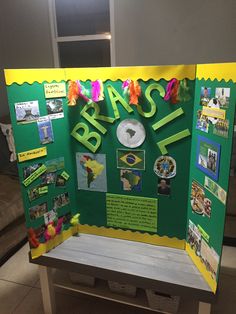 a bulletin board with the word brasil on it