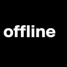 the word offline on a black background with white letters that spell out it's name