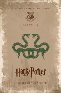 harry potter and the chamber of serpents movie poster with hogwart's symbol