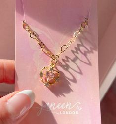 Gold plated and handmade sparkly heart chain pink heart necklace. It's so sparkly and dreamy necklace. ✨🤍 Lenght can be adjustable, please select from the option before ordering.  Comes beautifully gift wrapped. 🎁  Dreamy and beautiful gift to loved ones or lovely treat to yourself.️ Cute Gold Necklaces With Heart Charm, Cute Gold Necklace With Heart Charm, Dainty Pink Charm Necklace With Delicate Chain, Pink Heart Necklace With Adjustable Chain For Gift, Pink Heart Pendant Charm Necklace On Clavicle-length Chain, Pink Heart Pendant Charm Necklace With Clavicle Chain, Pink Heart Pendant Charm Necklace, Dainty Pink Charm Necklace With Adjustable Chain, Pink Dainty Heart Pendant Charm Necklace