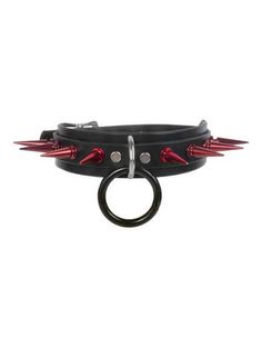 Red Spiked Choker, Punk Style Spiked Choker Jewelry, Punk Style Spiked Choker, Spiked Choker For Concerts, Spiked Choker For Concert, Concert Choker With Spikes, Edgy Black Spiked Choker, Black Choker Outfit, Spiked Accessories