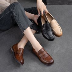 Soft Leather Shoes, Fashion Haul, Loafers Women, Wedge Loafers, Slip On Pumps, Platform Loafers, Casual Loafers, Heels Pumps, Heeled Loafers