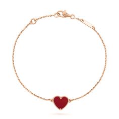 Sweet Hearts bracelet 18K rose gold, Carnelian - Van Cleef & Arpels Van Cleef Heart Bracelet, Van Cleef Heart, Hearts Bracelet, Van Cleef & Arpels, Sweet Hearts, Fashion Wishlist, Van Cleef Arpels, Van Cleef, Heart Bracelet