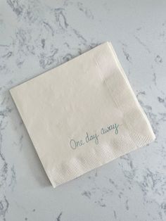 25 One Day Away Rehearsal Dinner Wedding Custom Cocktail Napkins Ivory Napkins Dusty Blue Ink 3 Ply Paper Beverage Napkins 5x5 - Etsy Wedding Personal Touches, Ivory Napkins, Powder Blue Wedding, Carmel Weddings, Cowgirl Wedding, Wedding Rehearsal Dinner Invitations, Pre Wedding Party, Wedding Cakes Blue, Custom Cocktail Napkins