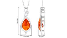 Product Details Exude an ethereal allure with the Teardrop Dangle Pendant. The enchanting pear-cut created orange sapphire gemstone gracefully suspends from the pendant, accompanied by shimmering Diamond accents. This captivating accessory emanates a mesmerizing charm, infusing any outfit with a touch of elegance and sophistication. Product Information SKU SHP-PENDANT062310073 Weight 3.70 gm (Approximate) LAB CREATED ORANGE SAPPHIRE INFORMATION No.of Stones 1 Pieces Total Weight 4.00 Carat (Appr Orange Cut, Orange Sapphire, Signature Jewelry, Timeless Jewelry, Sapphire Gemstone, Conflict Free Diamonds, Free Jewelry, Prong Setting, Orange Color