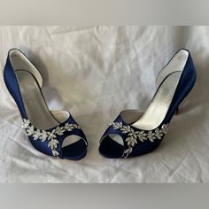 Questions? Leave A Comment Below! Blue Rhinestone Wedding Shoes For Formal Occasions, Formal Fitted Wedding Shoes With Rhinestones, Blue Wedding Shoes With Rhinestones, Blue Rhinestone Wedding Heels, Blue Rhinestone Wedding Shoes, Blue Open Toe Wedding Shoes For Formal Occasions, Formal Blue Open Toe Wedding Shoes, Blue Embellished Wedding Shoes For Formal Occasions, Blue Embellished Wedding Shoes For Evening