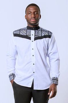 African Ucha Men Long Sleeve Shirt - white African Men Fashion Shirts Street Style, African Men Fashion Shirts Design, White Long Sleeve Cotton Dress Shirt, Casual White Long Sleeve Dress Shirt, White Cotton Shirt With Casual Collar, White Casual Collar Cotton Shirt, Casual White Dress Shirt With Casual Collar, Casual White Cotton Dress Shirt, African Shirts For Men Design